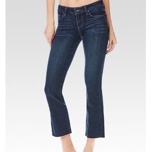 NWT Paige Slim Larson Crop Flare Jeans raw trim